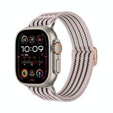 Cinturino per Apple Watch da 46 mm / 49 mm / 45 mm / 44 mm in nylon traspirante con intreccio a filo (rosa)