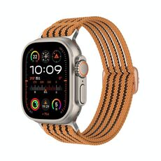 Cinturino per Apple Watch da 46 mm / 49 mm / 45 mm / 44 mm in nylon traspirante con intreccio a filo (arancione)