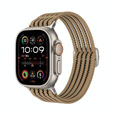 Cinturino per Apple Watch da 46 mm / 49 mm / 45 mm / 44 mm in nylon traspirante con intreccio a filo (colore: tè al latte)