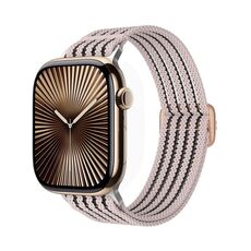 Cinturino per Apple Watch da 42 mm / 41 mm / 40 mm / 38 mm in nylon traspirante con intreccio a filo (rosa)