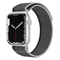 Cinturino per Apple Watch 42 mm / 41 mm / 40 mm / 38 mm xDfind in nylon a doppia sezione (nero grigio)