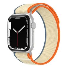 Cinturino per Apple Watch 42 mm / 41 mm / 40 mm / 38 mm xDfind in nylon a doppia sezione (arancione beige)