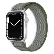 Cinturino per Apple Watch 42 mm / 41 mm / 40 mm / 38 mm xDfind in nylon a doppia sezione (grigio verde)