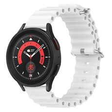 Cinturino per orologio in silicone tinta unita stile oceano xDfind da 20 mm (bianco)