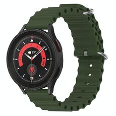 Cinturino per orologio in silicone tinta unita stile oceano xDfind da 20 mm (verde)