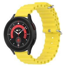 Cinturino per orologio in silicone tinta unita stile oceano xDfind da 20 mm (giallo)