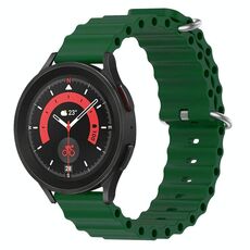 Cinturino per orologio in silicone tinta unita stile oceano xDfind da 20 mm (verde militare)