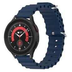 Cinturino per orologio in silicone tinta unita stile oceano xDfind da 20 mm (blu scuro)