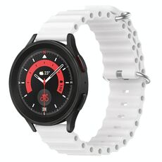 Cinturino per orologio in silicone tinta unita stile oceano xDfind da 22 mm (bianco)