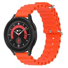 Cinturino per orologio in silicone tinta unita stile oceano xDfind da 22 mm (arancione)