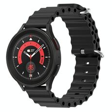 Cinturino per orologio in silicone tinta unita stile oceano xDfind da 22 mm (nero)