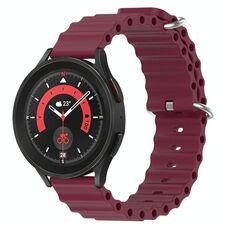 Cinturino per orologio in silicone tinta unita stile oceano xDfind da 22 mm (rosso vino)