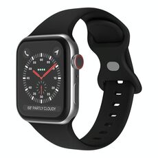 Cinturino in silicone con fibbia a farfalla xDfind per Apple Watch 42 mm / 41 mm / 40 mm / 38 mm (nero)