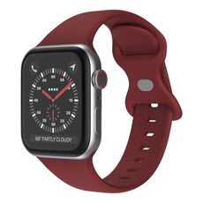 Cinturino in silicone con fibbia a farfalla xDfind per Apple Watch 42 mm / 41 mm / 40 mm / 38 mm (rosso vino)