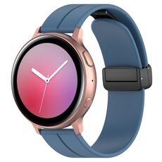 Cinturino per orologio in silicone con fibbia pieghevole nera e scanalatura a testa piatta xDfind da 20 mm (blu)