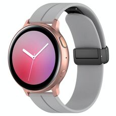 Cinturino per orologio in silicone con fibbia pieghevole nera xDfind a testa piatta, 22 mm (grigio chiaro)