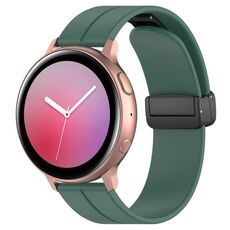 Cinturino per orologio in silicone con fibbia pieghevole nera xDfind a testa piatta, 22 mm (verde scuro)