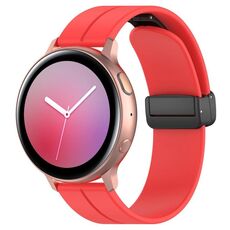 Cinturino per orologio in silicone con fibbia pieghevole nera e scanalatura a testa piatta xDfind da 22 mm (rosso)