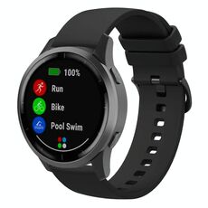 Cinturino per orologio in silicone piatto xDfind da 20 mm (nero)