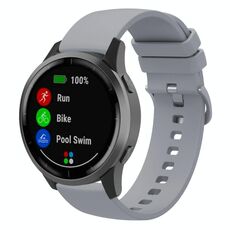 Cinturino per orologio in silicone piatto xDfind da 20 mm, colore puro (grigio)