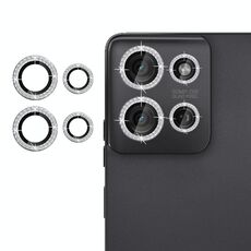 Per Motorola Moto G75 5G Klebol - Protezione per obiettivo fotocamera individuale con anello diamantato (argento)