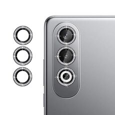 Per OnePlus Nord CE4 5G Klebol - Protezione per obiettivo fotocamera individuale con anello diamantato (nero)