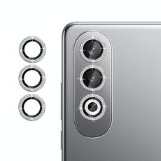 Per OnePlus Nord CE4 5G Klebol - Protezione per obiettivo fotocamera individuale con anello diamantato (argento)