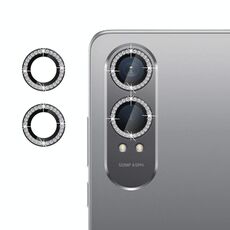 Per OnePlus Nord CE4 Lite 5G Klebol - Protezione per obiettivo fotocamera individuale con anello diamantato (nero)