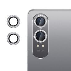 Per OnePlus Nord CE4 Lite 5G Klebol - Protezione per obiettivo fotocamera individuale con anello diamantato (argento)