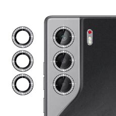 Per Tecno Camon 40 Klebol - Protezione ad anello diamantata per obiettivo della fotocamera individuale (nero)