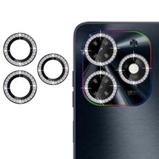 Per Tecno Pop 8 Klebol - Protezione per obiettivo della fotocamera con anello diamantato (nero)