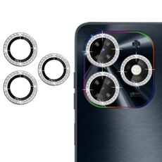 Per Tecno Pop 8 Klebol - Protezione per obiettivo della fotocamera con anello diamantato (argento)