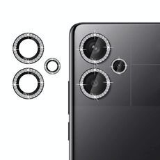Per Redmi Note 13 Pro+ 5G Klebol - Protezione per obiettivo fotocamera individuale con anello di diamanti (nero)
