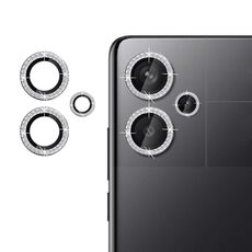 Per Redmi Note 13 Pro+ 5G Klebol - Protezione per obiettivo fotocamera individuale con anello di diamanti (argento)