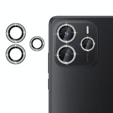 Per Redmi Note 14 5G Klebol - Protezione per obiettivo fotocamera individuale con anello di diamanti (nero)