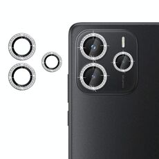 Per Redmi Note 14 5G Klebol - Protezione per obiettivo fotocamera individuale con anello di diamanti (argento)