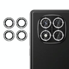 Protezione per obiettivo della fotocamera individuale Redmi Note 14 Pro 4G Klebol con anello diamantato (nero)