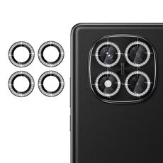 Per Redmi Note 14 Pro 5G Klebol - Protezione per obiettivo fotocamera individuale con anello di diamanti (nero)
