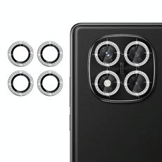 Per Redmi Note 14 Pro+ Klebol - Protezione per obiettivo fotocamera individuale con anello di diamanti (argento)