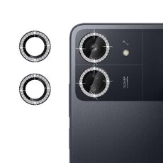 Per Xiaomi Poco C65 Klebol - Protezione individuale per obiettivo della fotocamera con anello diamantato (nero)
