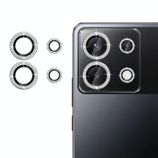 Per Xiaomi Poco X6 Klebol - Protezione per obiettivo fotocamera individuale con anello diamantato (argento)