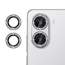 Per Xiaomi Poco X7 Pro Klebol - Protezione individuale per obiettivo della fotocamera con anello diamantato (nero)
