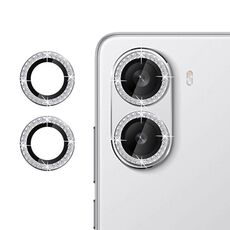 Per Xiaomi Poco X7 Pro Klebol - Protezione individuale per obiettivo della fotocamera con anello di diamanti (argento)