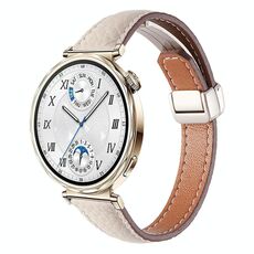 Cinturino per orologio in vera pelle con fibbia magnetica pieghevole, sottile, da 18 mm, con trama Litchi (Starlight)