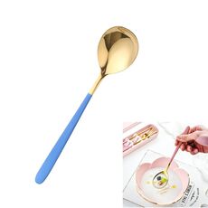 Cucchiaio per riso semplice in acciaio inossidabile placcato in titanio, colore: oro blu