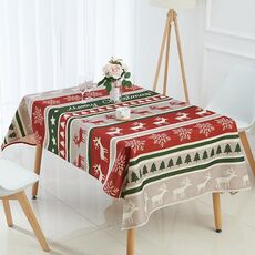 Tovaglia impermeabile in lino criptato per uso domestico, dimensioni: 90x90 cm (strisce verdi rosse)