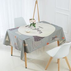 Tovaglia impermeabile in lino criptato per uso domestico, dimensioni: 90x90 cm (cerchio grigio)