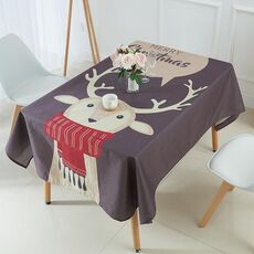 Tovaglia impermeabile in lino criptato per uso domestico, dimensioni: 90x90 cm (cervo marrone)