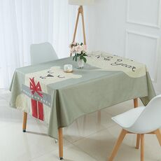 Tovaglia impermeabile in lino criptato per uso domestico, dimensioni: 90x90 cm (cervo verde chiaro)