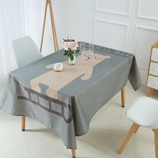 Tovaglia impermeabile in lino criptato per uso domestico, dimensioni: 90x90 cm (orso grigio)